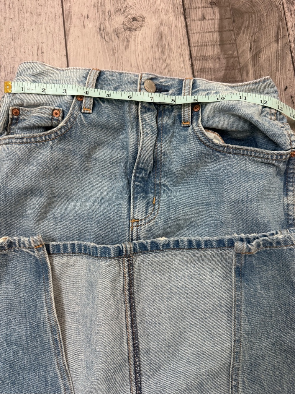 Denim Forum Aritzia The 90s Vintage Mid-Rise Pencil Maxi Jean Skirt 26 Slit - Picture 11 of 11